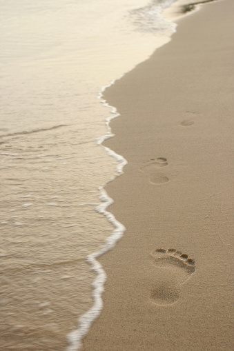 Footprints on the beach-Tunisia