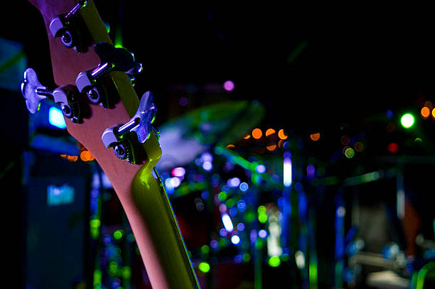 istock Bass guitar and drums on the stage 89920511