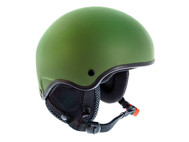 Green Ski Helmet stock photo