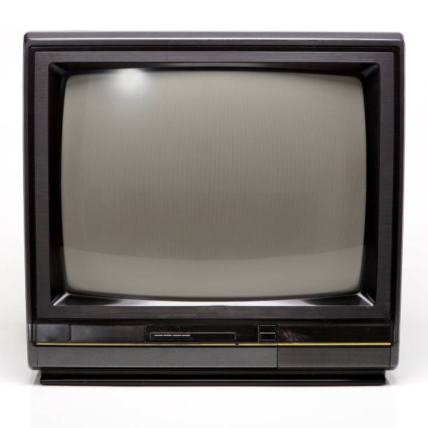 昔のテレビは、白い背景で隔離。 - electrical equipment technology electronics household item ストックフォトと画像