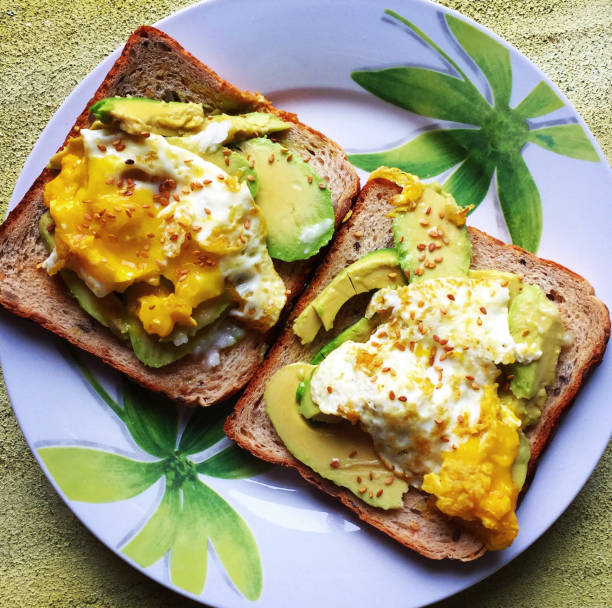 2 Avocado Toasts with a Fried Egg
