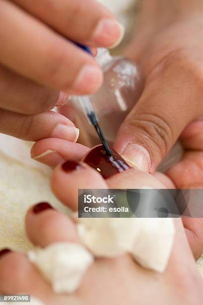 Nail Polish In Pedicure Stock Photo - Download Image Now - Beautician, Beauty, Beauty Spa