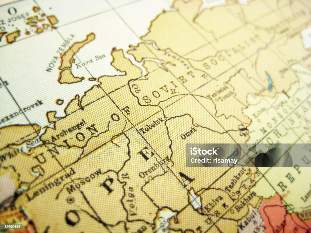 Antico mappa Unione Sovietica - Foto stock royalty-free di Ex Unione Sovietica