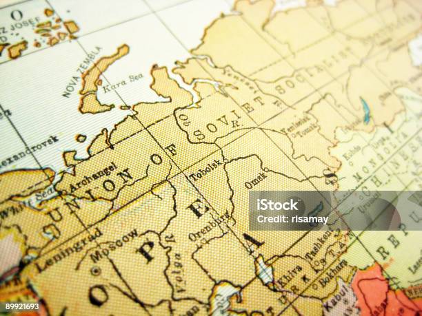 Antique Map Ussr Stock Photo - Download Image Now - Former Soviet Union, Map, Old-fashioned