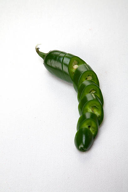 sliced jalapeno stock photo