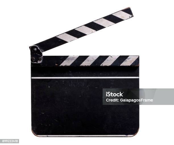 Clapperboard Isolated On White Background Stock Photo - Download Image Now - Film Slate, Movie, Film Reel