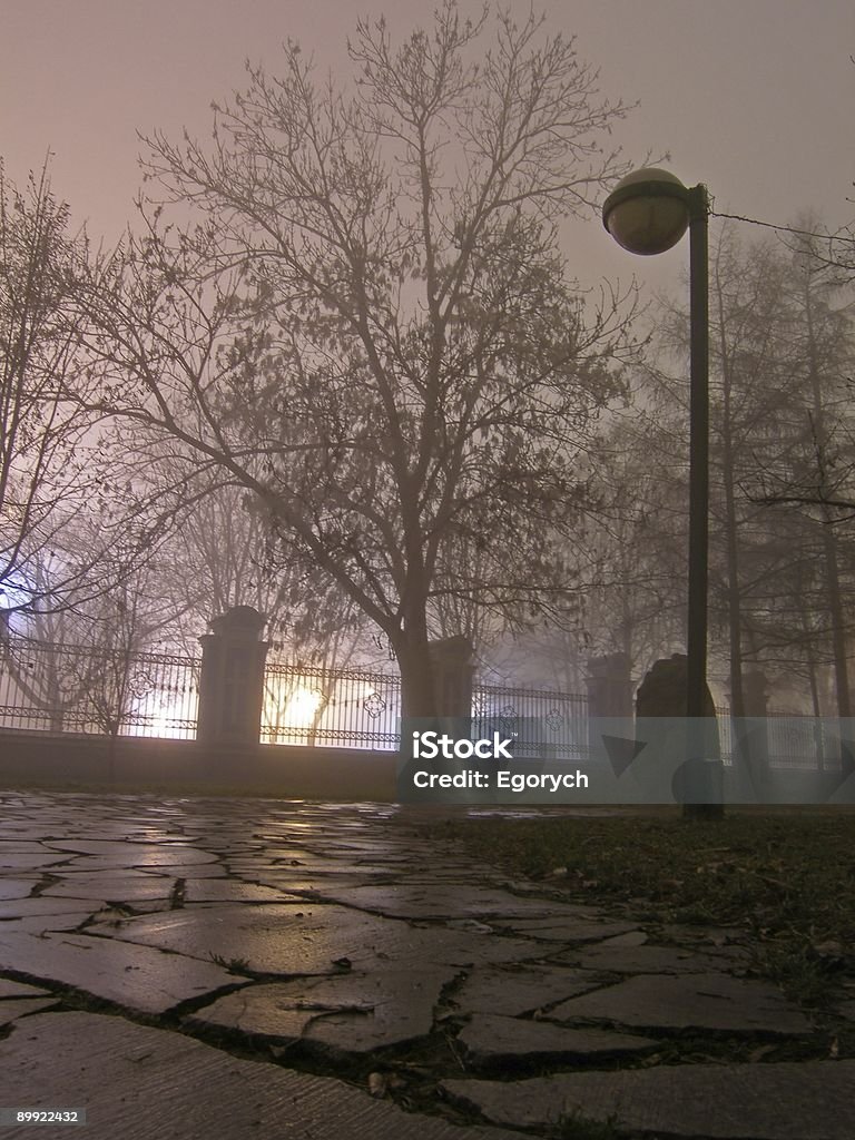 Park im Nebel - Lizenzfrei Abgeschiedenheit Stock-Foto