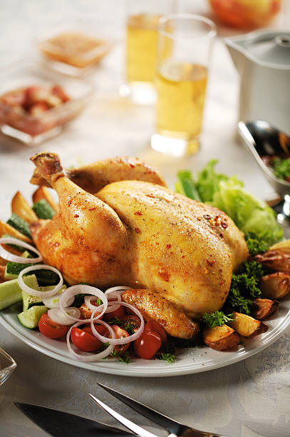istock Roasted chicken on the plate 89922762