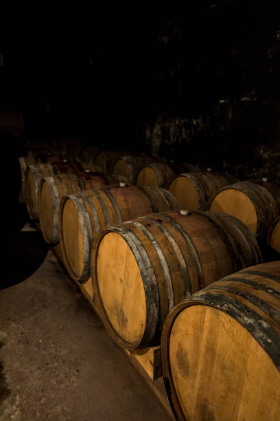 istock Wine barrels drilled in the basement 899230288