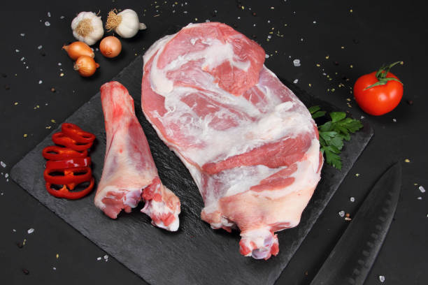 istock Raw Beef with the Fat on the Black Background 899230714