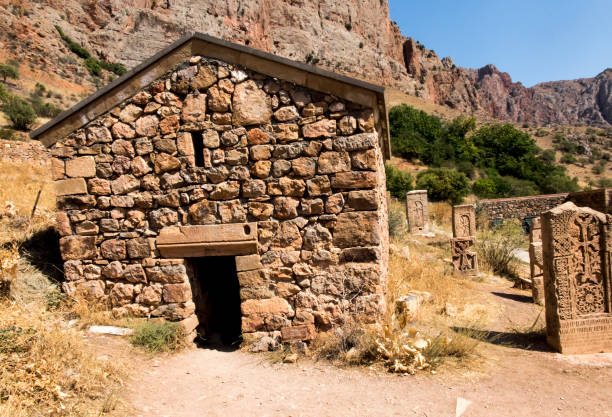 istock Authentic Armenian Khachkars in Noravank Monastery 899230972