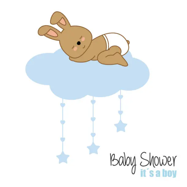 Vector illustration of baby shower boy