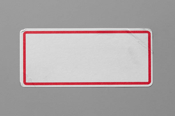istock Stickers Label Close Up on Cardboard Background with Real Shadow. 899234158