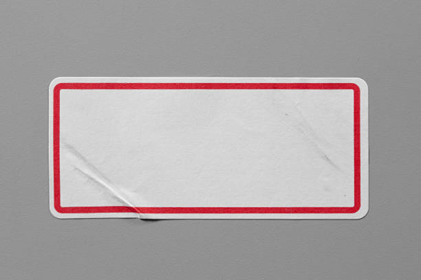 istock Stickers Label Close Up on Cardboard Background with Real Shadow. 899234160