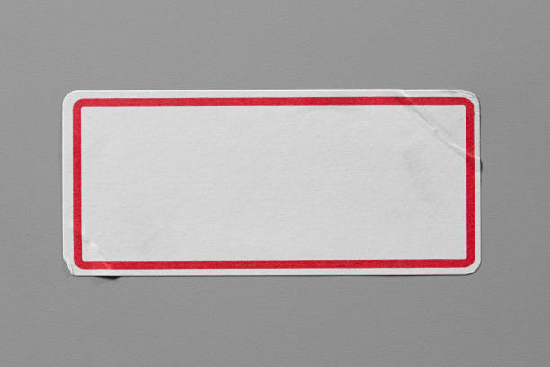 istock Stickers Label Close Up on Cardboard Background with Real Shadow. 899234164