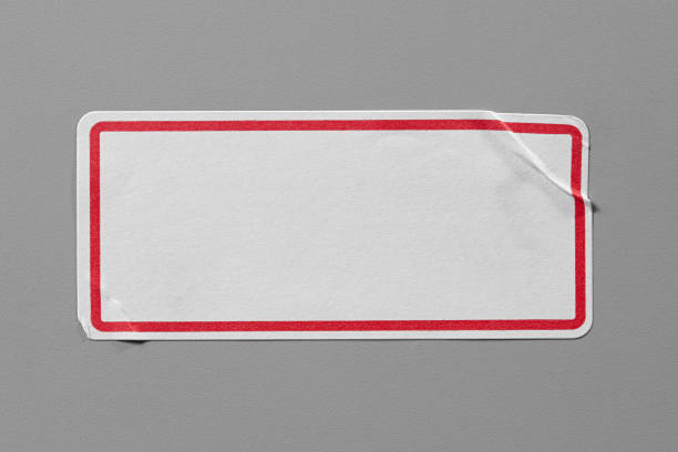 istock Stickers Label Close Up on Cardboard Background with Real Shadow. 899234168