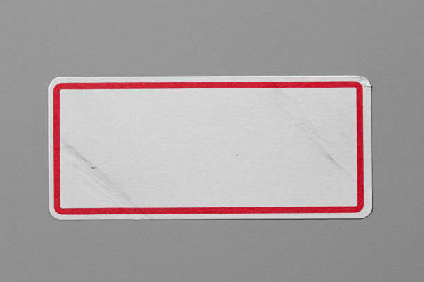 istock Stickers Label Close Up on Cardboard Background with Real Shadow. 899234180