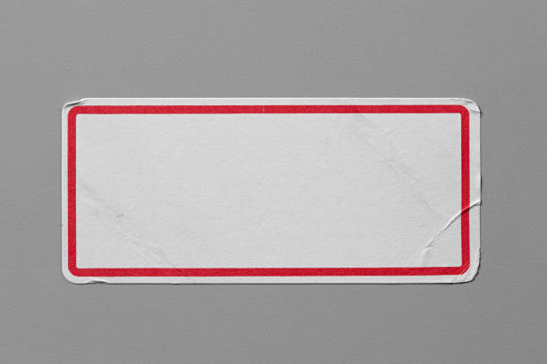 istock Stickers Label Close Up on Cardboard Background with Real Shadow. 899234184