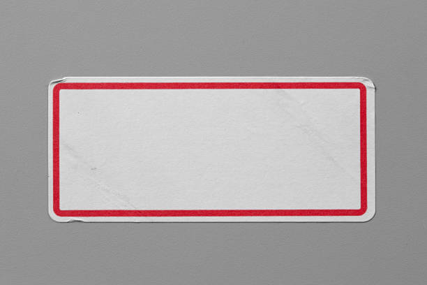 istock Stickers Label Close Up on Cardboard Background with Real Shadow. 899234186