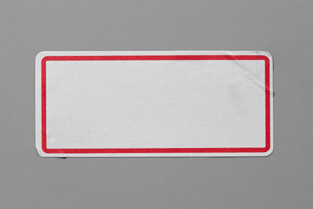 istock Stickers Label Close Up on Cardboard Background with Real Shadow. 899234190