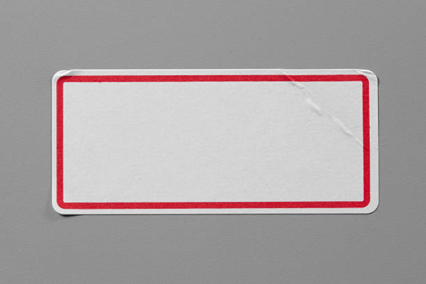 istock Stickers Label Close Up on Cardboard Background with Real Shadow. 899234204
