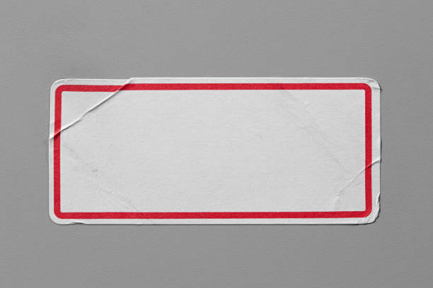 istock Stickers Label Close Up on Cardboard Background with Real Shadow. 899234206