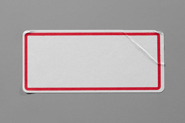 istock Stickers Label Close Up on Cardboard Background with Real Shadow. 899234218