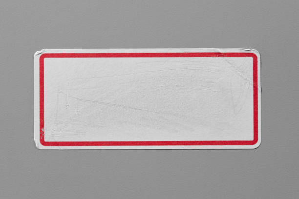 istock Stickers Label Close Up on Cardboard Background with Real Shadow. 899234230