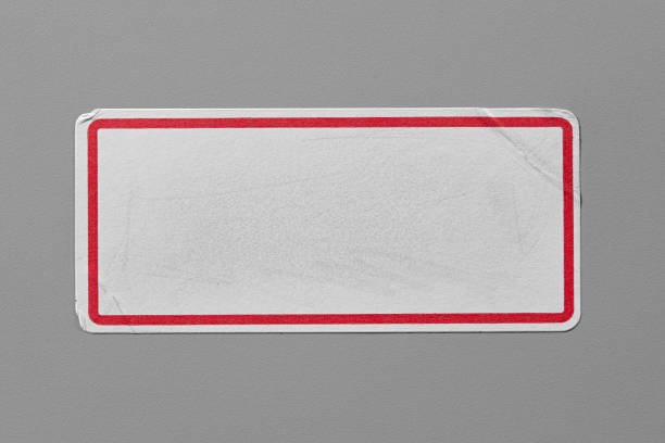 istock Stickers Label Close Up on Cardboard Background with Real Shadow. 899234232