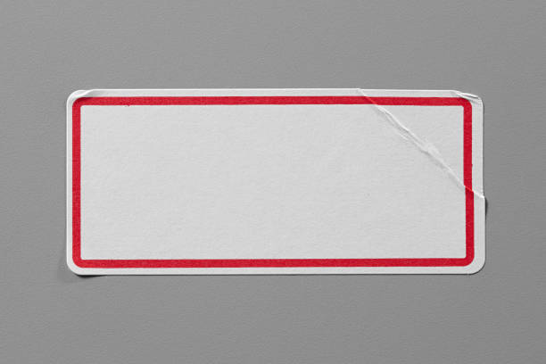istock Stickers Label Close Up on Cardboard Background with Real Shadow. 899234240