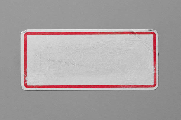 istock Stickers Label Close Up on Cardboard Background with Real Shadow. 899234242