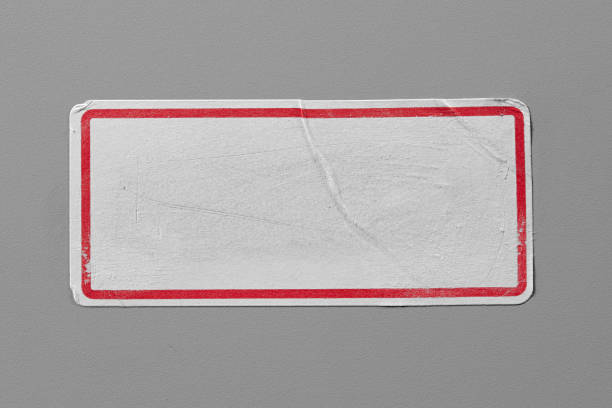 istock Stickers Label Close Up on Cardboard Background with Real Shadow. 899234244