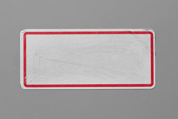 istock Stickers Label Close Up on Cardboard Background with Real Shadow. 899234250