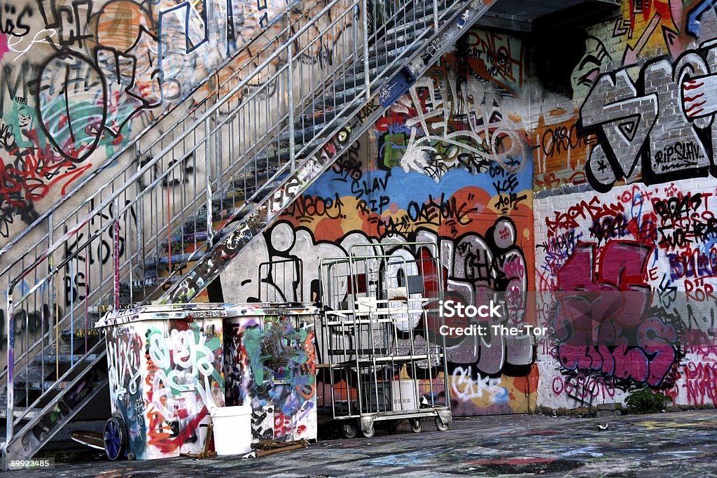Graffiti Under Stairs  Graffiti Stock Photo