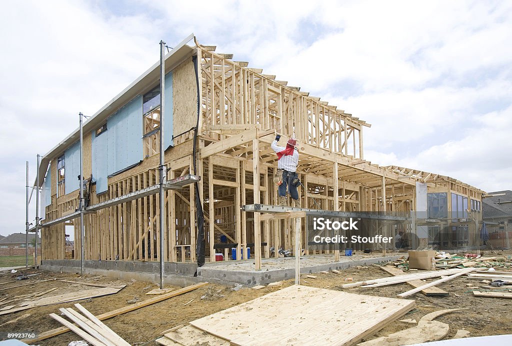 Mieszkaniowa Budowa - Zbiór zdjęć royalty-free (Drewno - Materiał budowlany)