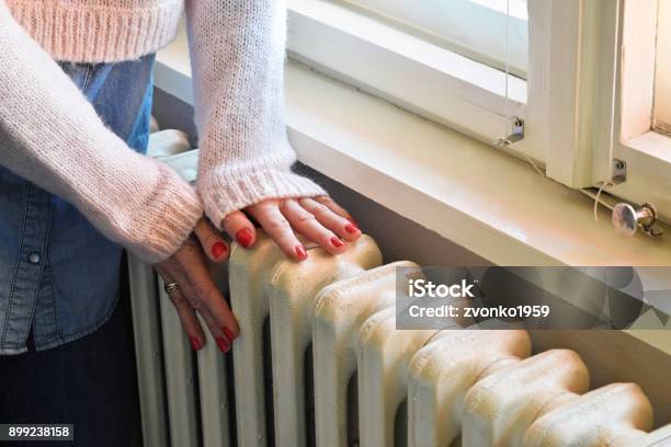 Winter Time In A Warm Central Heated Room Stock Photo - Download Image Now - Radiator - Heater, Heat - Temperature, Cold Temperature