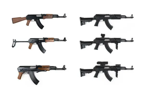 AK47, Tactical, Kalashnikov, Gun, White Background