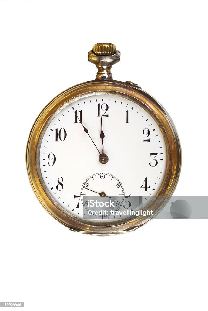 Genuine Antique Pocket Watch  12 O'Clock Stock Photo