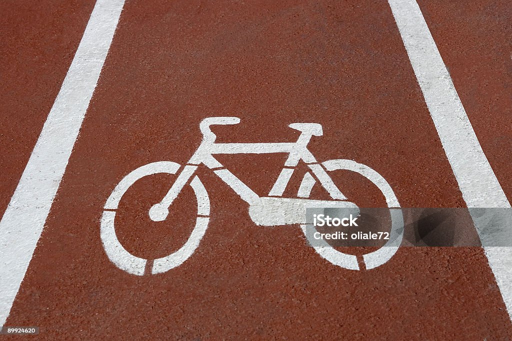 Ciclismo calle señal - Foto de stock de Andar en bicicleta libre de derechos