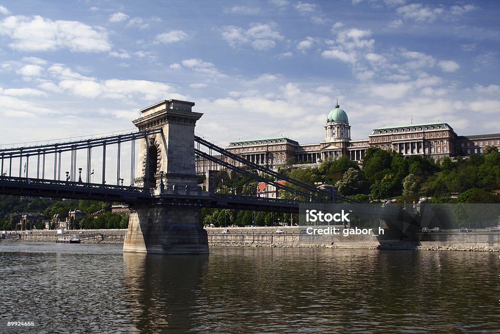 budapest palace e il Ponte delle catene - Foto stock royalty-free di Arte