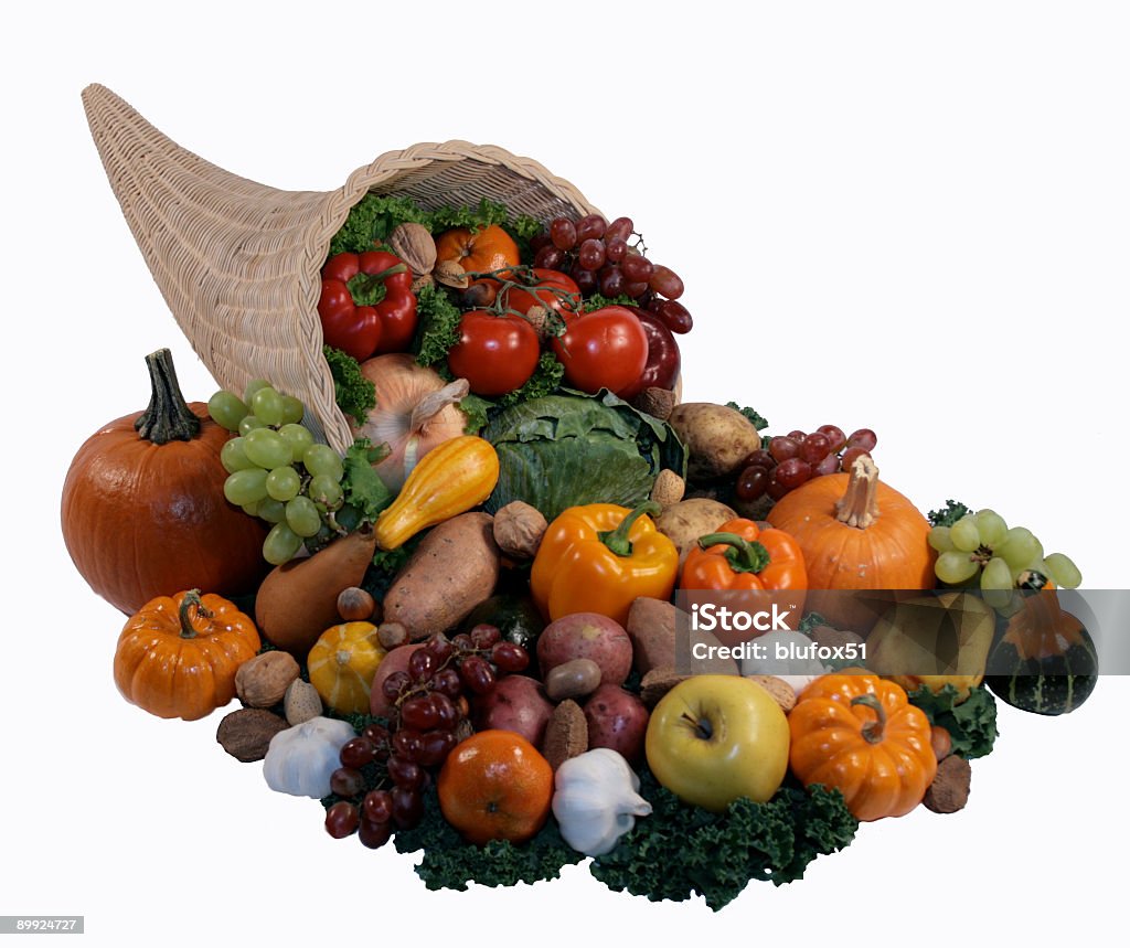 コルヌコピアに&フルーツ野菜 - アブラナ科のロイヤリティフリーストックフォト