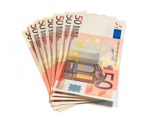 euro billetes de banco de - money roll fotografías e imágenes de stock