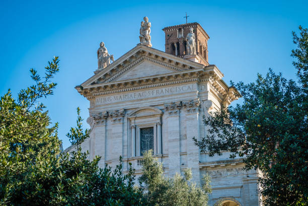 Santa Francesca Romana church in Rome on a bright sunny day