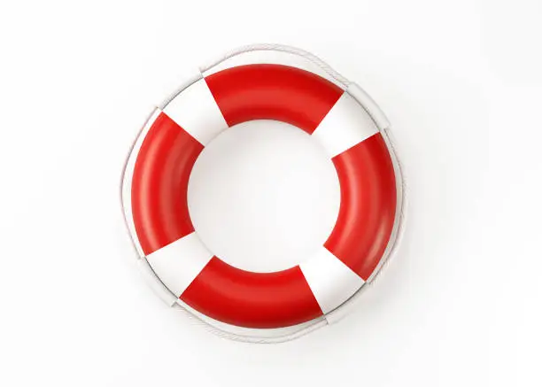 Photo of Life Buoy Isolated On White Background