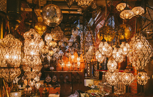 Traditional turkish lamps in Istanbul，Turkey.