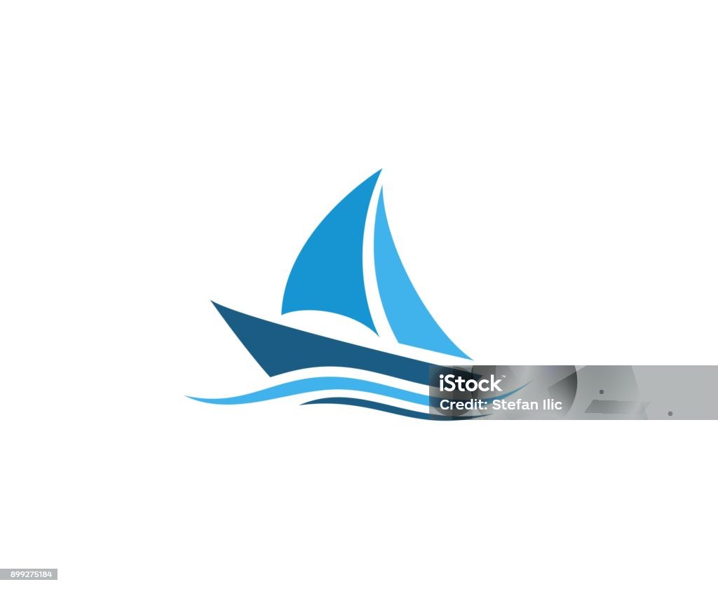 Icône de voile - clipart vectoriel de Bateau à voile libre de droits