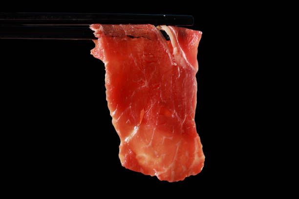 istock Fresh uncooked raw sukiyaki thin sliced meat 899275194