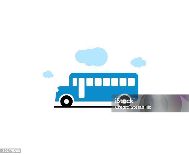 Bus Icon Stock Illustration - Download Image Now - Blue, Bus, Business