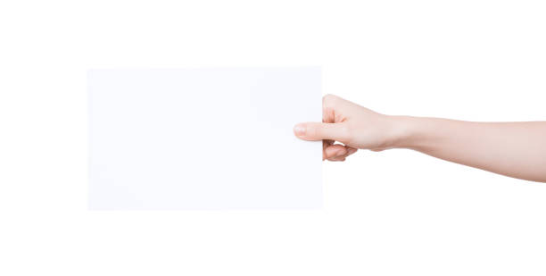 istock hand holding blank card isolated with clipping path 899276162