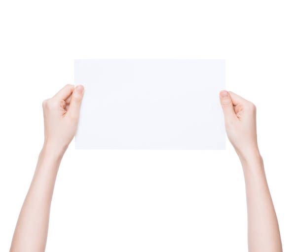 istock hand holding blank card isolated with clipping path 899276170